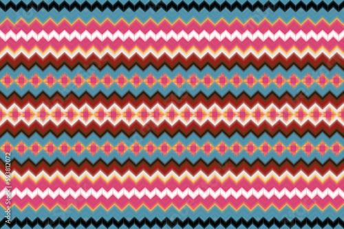 Ethnic abstract ikat art. Seamless pattern in tribal, folk embroidery, and Mexican style. Aztec chevron art ornament print.Design for carpet, wallpaper, clothing, wrapping, fabric, cover, textile