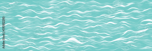 Ripples and water waves, sea surface, vector natural background