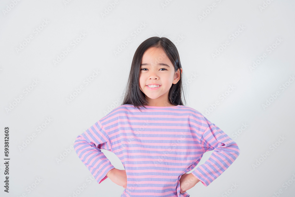 Image of Asian child posing on white background Image of Asian child posing on white background