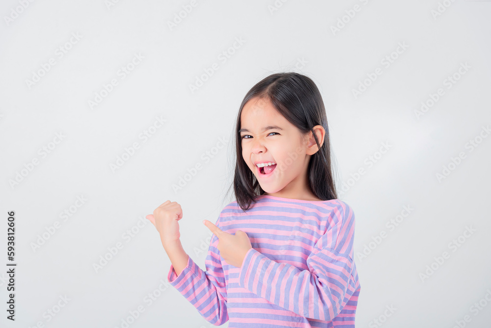 Image of Asian child posing on white background Image of Asian child posing on white background