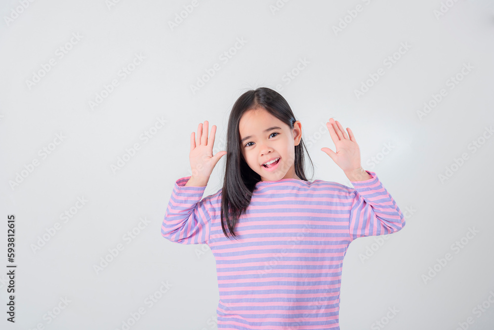 Image of Asian child posing on white background Image of Asian child posing on white background