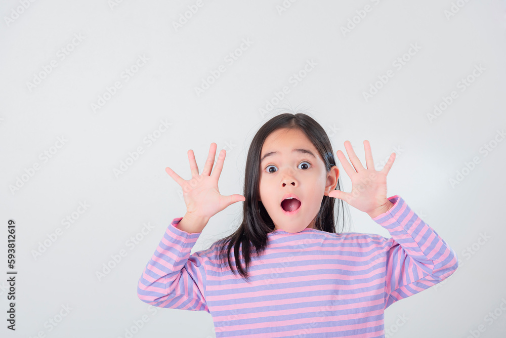Image of Asian child posing on white background Image of Asian child posing on white background