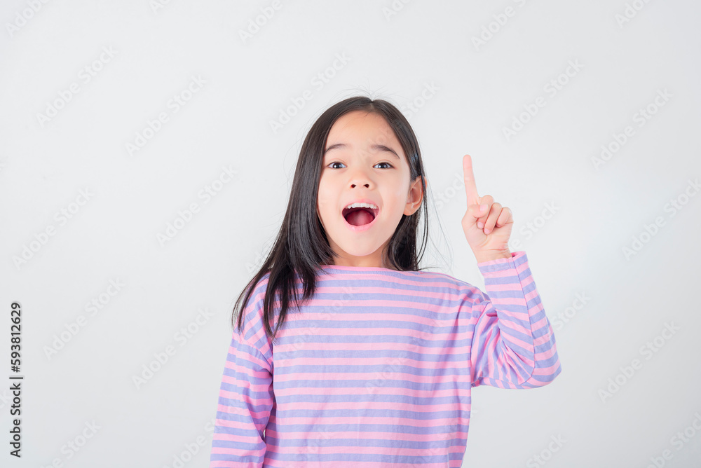 Image of Asian child posing on white background Image of Asian child posing on white background