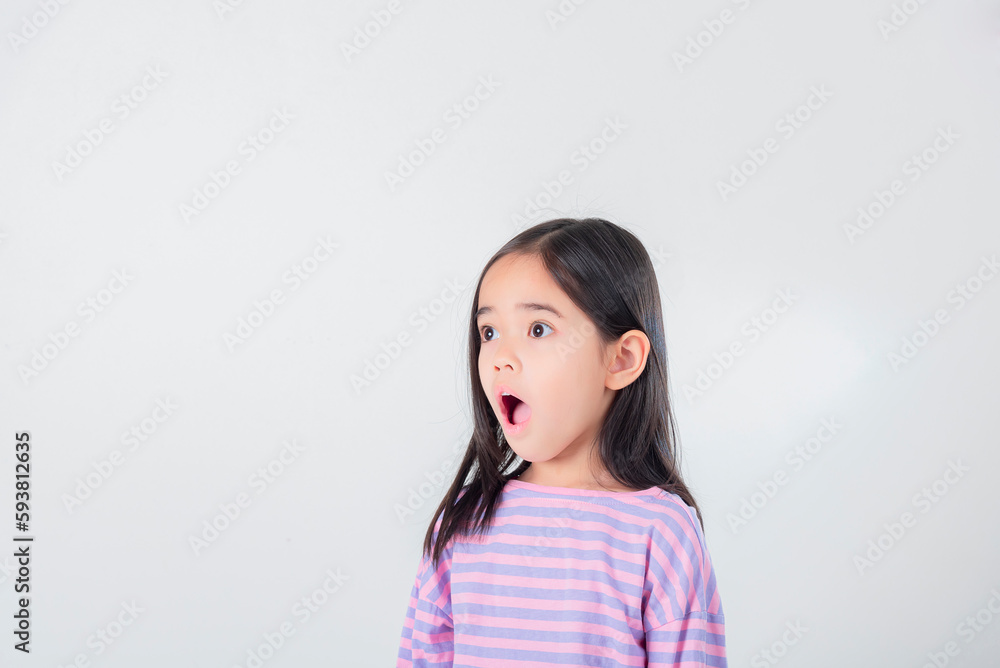 Image of Asian child posing on white background Image of Asian child posing on white background