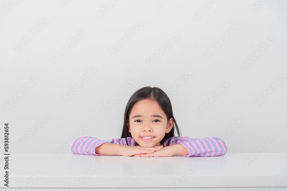 Image of Asian child posing on white background Image of Asian child posing on white background
