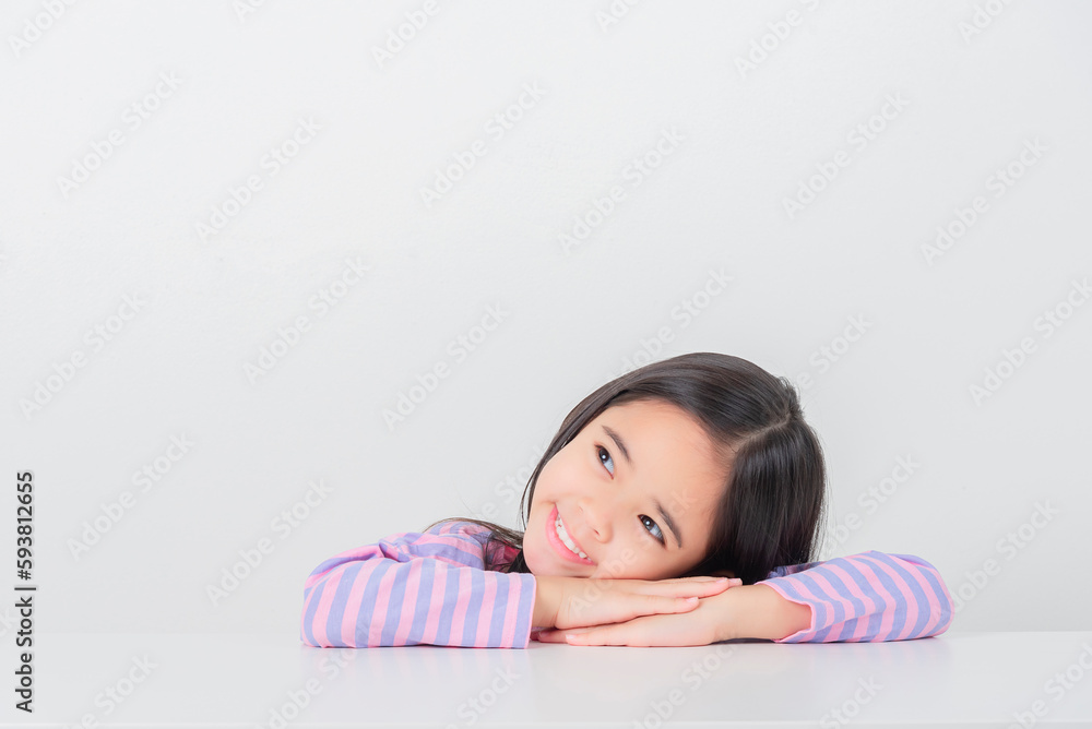 Image of Asian child posing on white background Image of Asian child posing on white background