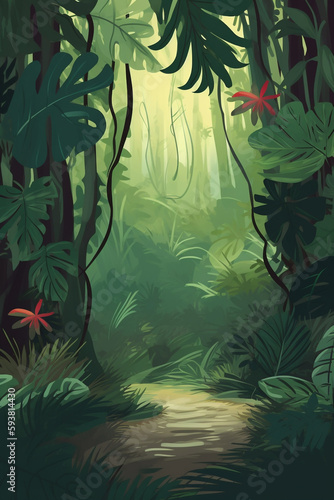 Fototapeta Naklejka Na Ścianę i Meble -  tropical forest in the jungle