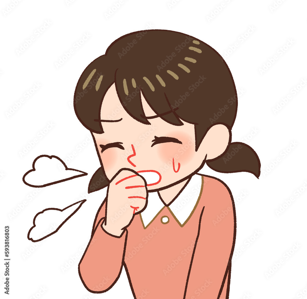 咳をする子供のイラスト
