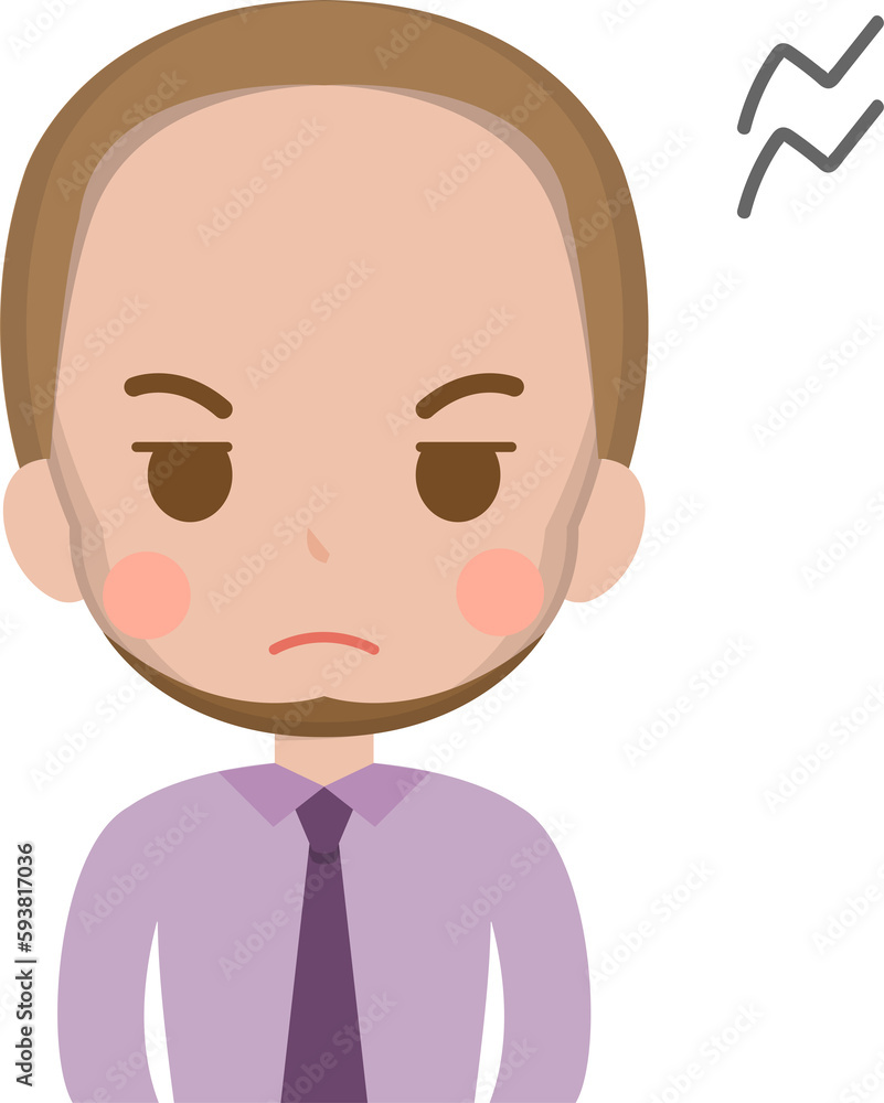 Close up portrait of angry disaffected male expressing anger emotion, vector illustration Close up portrait of angry disaffected male expressing anger emotion, vector illustration