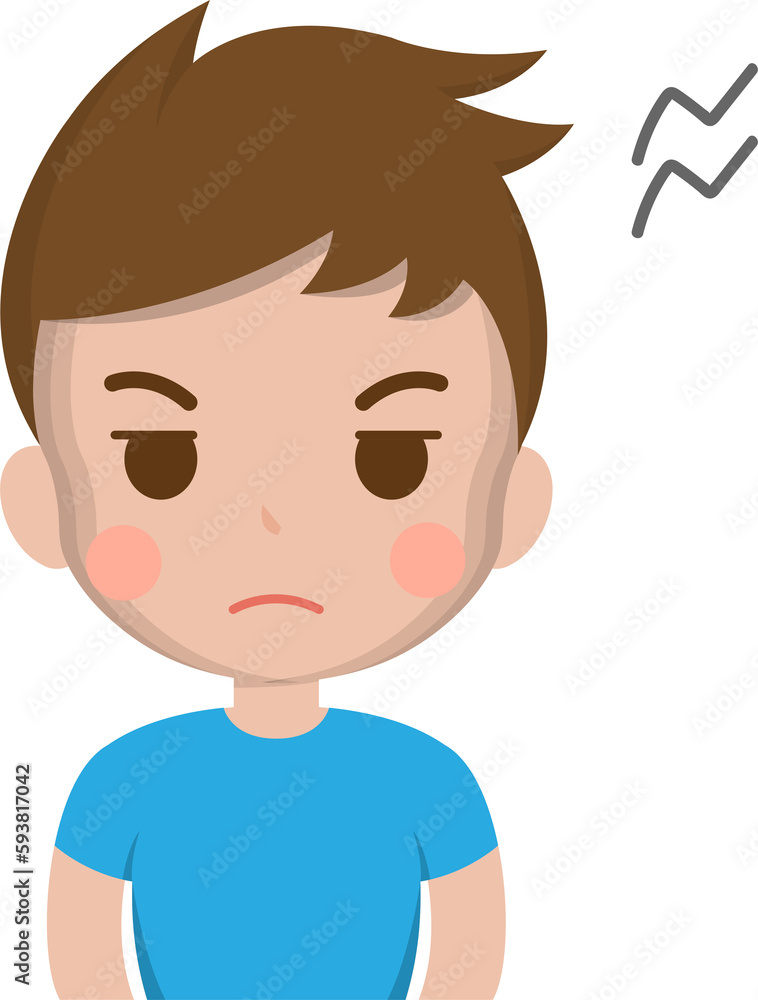 Close up portrait of angry disaffected male expressing anger emotion, vector illustration Close up portrait of angry disaffected male expressing anger emotion, vector illustration