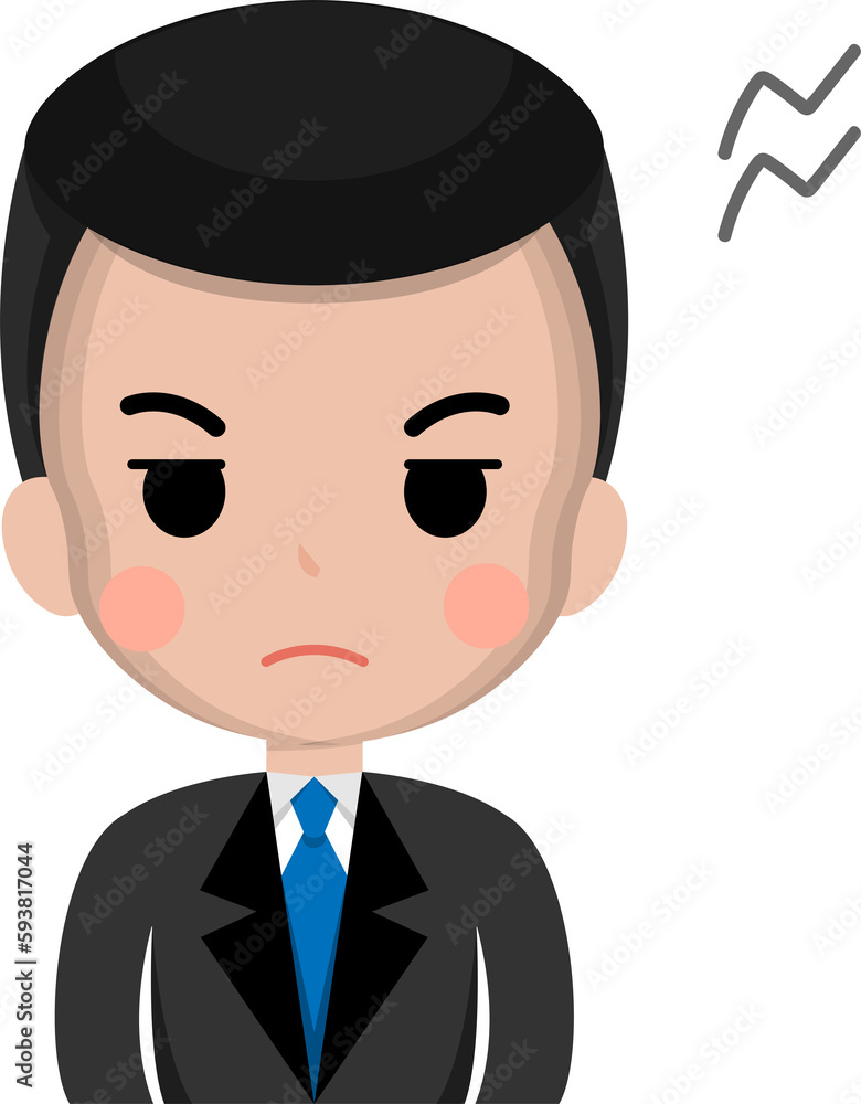 Close up portrait of angry disaffected male expressing anger emotion, vector illustration Close up portrait of angry disaffected male expressing anger emotion, vector illustration