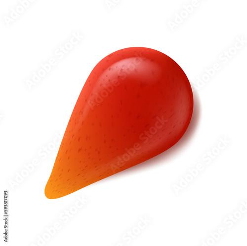 Tomato sauce ketchup red stain or splash, isolated 3d vector bbq relish blot texture. Realistic food stamp, catchup spot or blob, cooking seasoning pasta smear
