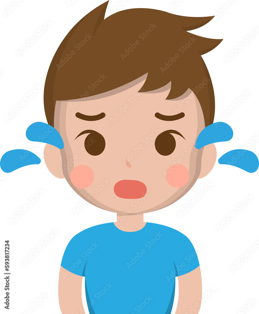Close up portrait of crying male expressing sad emotion, vector illustration Close up portrait of crying male expressing sad emotion, vector illustration