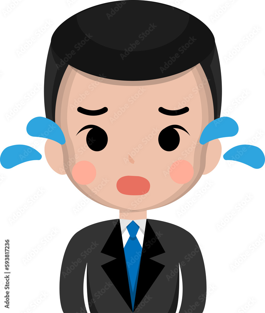 Close up portrait of crying male expressing sad emotion, vector illustration Close up portrait of crying male expressing sad emotion, vector illustration