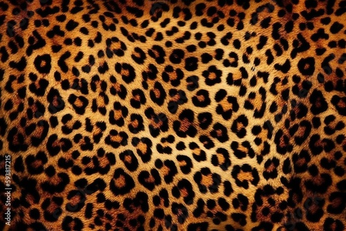 detailed leopard print pattern in close-up. Generative AI