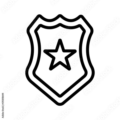 Law enforcement outline icon for law, guardian, guard, emblem, badge, protect, police, security, and shield logo                          