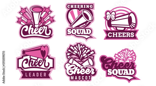 Set of cheerleader logo design template bundle photo