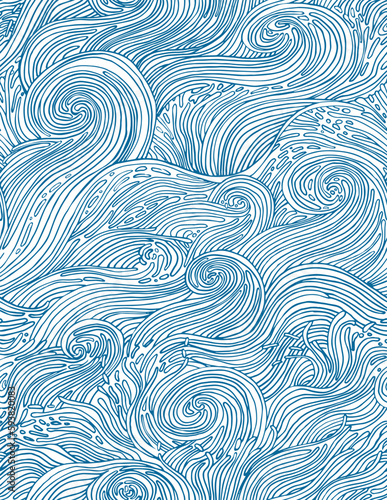 Crushing waves in blue