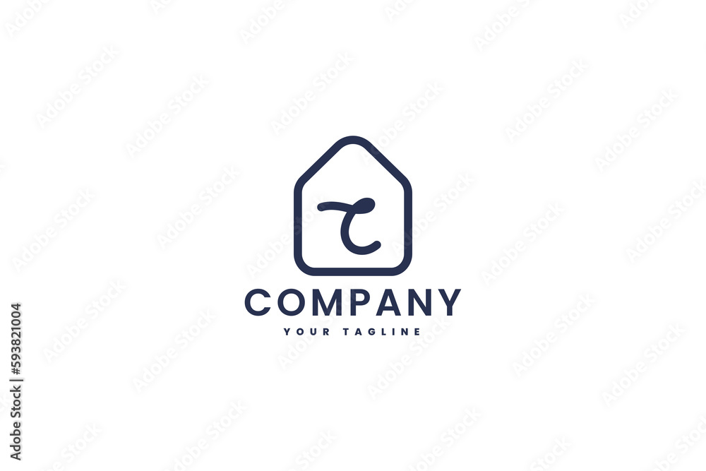 T House Monoline Logo T House Monoline Logo