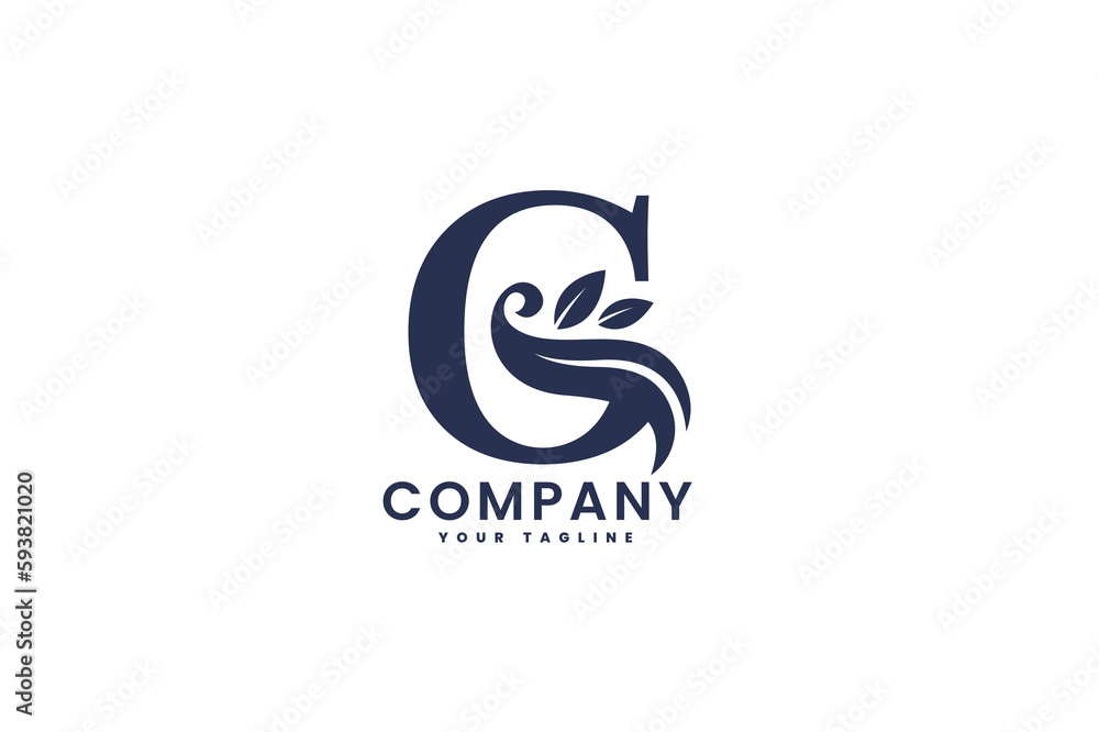 Fototapeta premium G Leaves Monogram Logo