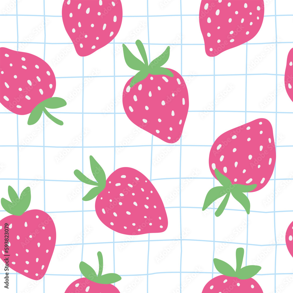 Seamless pattern with colorful strawberries. Summer background. Seamless pattern with colorful strawberries. Summer background.