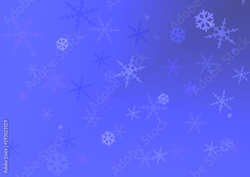 Snowy winter design. Falling snowflakes  abstract background. Snowfall. Raster illustration of snowflake overlay.