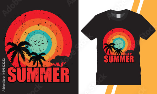 Summer text with Sun theme illustrations colorful. Vector graphic for t-shirt prints, posters and other uses. vector t shirt design templte. Famous t-shirt templete.