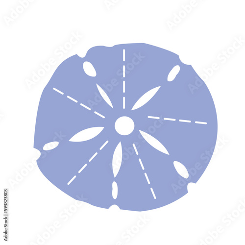 Sand dollar fossil vector illustration for decoration on marine life and coastal style.