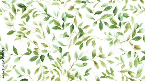 Watercolor seeded eucalyptus seamless pattern. Watercolor floral frame or border with green leaves and branches, for wedding stationary, greetings, wallpapers, fashion, background. Generative Ai