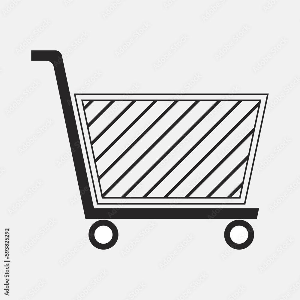 Generic empty metal shopping cart logo template Generic empty metal shopping cart logo template