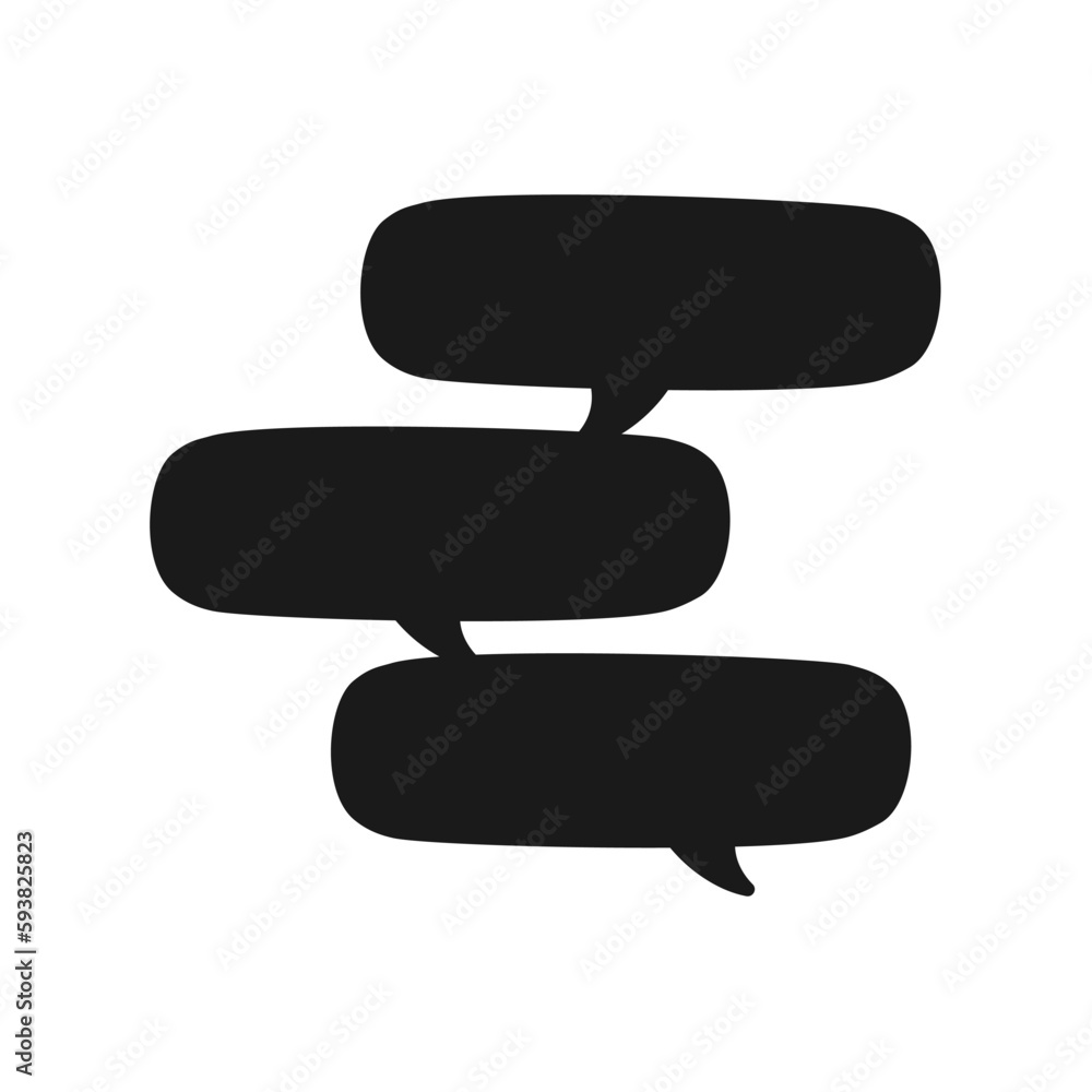 Comics Style Speech Bubbles Silhouette. Multiple Conversation Dialogue Template. Simple Flat Vector Illustration. Comics Style Speech Bubbles Silhouette. Multiple Conversation Dialogue Template. Simple Flat Vector Illustration.