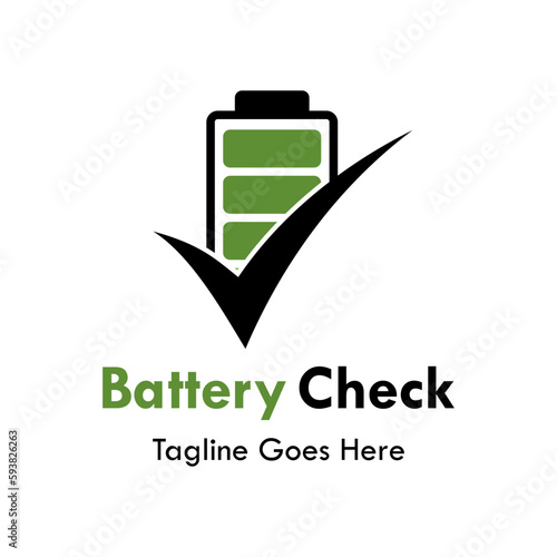 battery check design logo template illustration