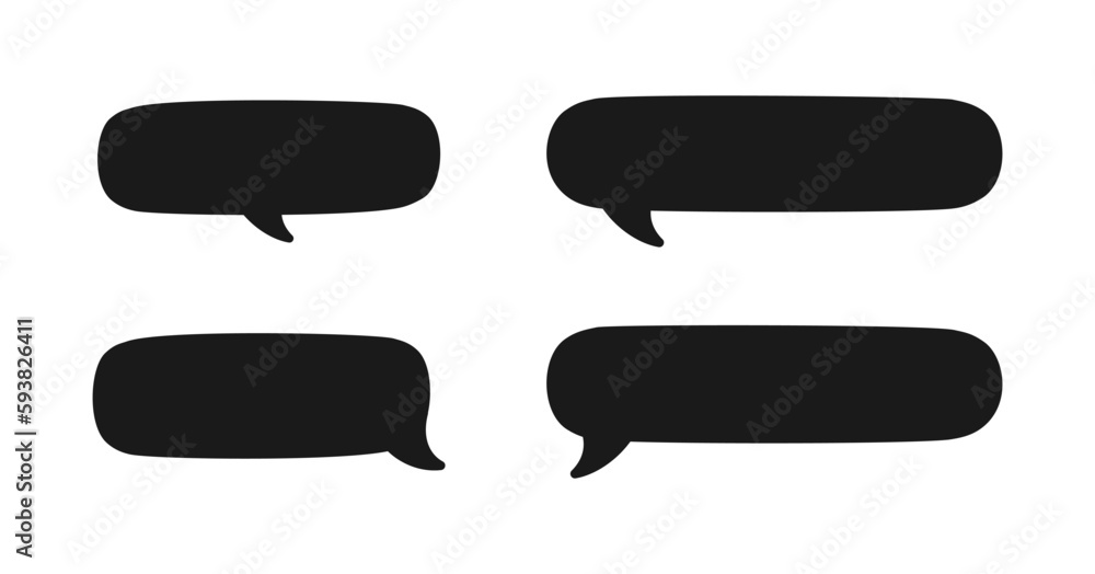 Speech bubble silhouette set. Comic speech bubble icons. Simple Flat Vector illustration Speech bubble silhouette set. Comic speech bubble icons. Simple Flat Vector illustration