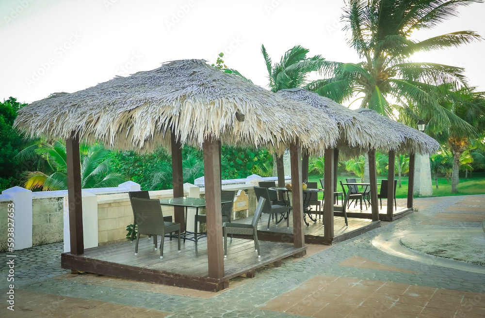 Tropical  outdoor dining area