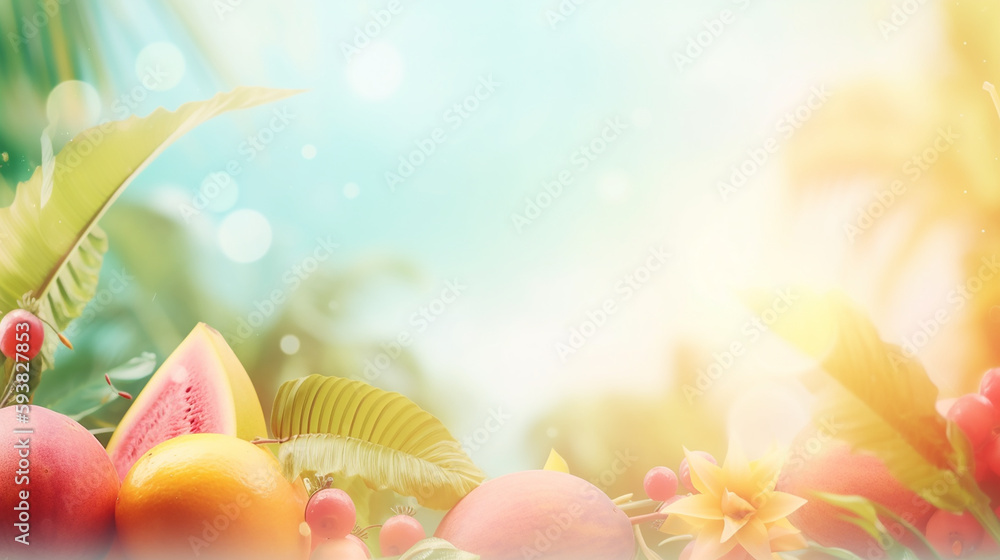 Beautiful summer wallpaper with blur background. Blurred Summer Background Free Space 
