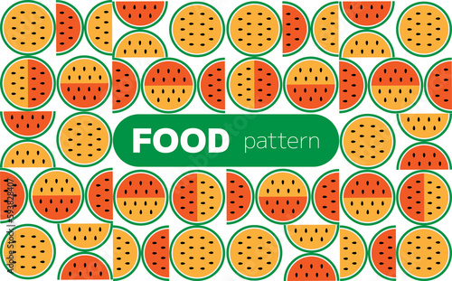 Food geometric mosaic background.Abstract geometric food pattern. Minimal floral banner.