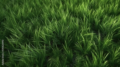 Close up of green grass, AI concept