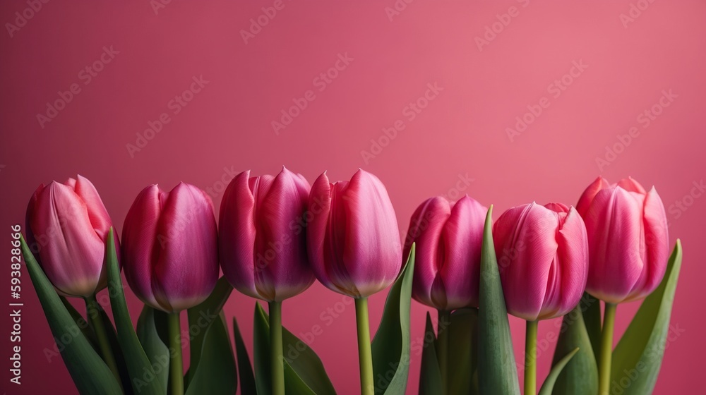 Pink tulip bouquet, spring flowers on a pastel light pink background with copy space. Mother’s day, Easter, Valentine’s Day, International women’s day, Generative AI Pink tulip bouquet, spring flowers on a pastel light pink background with copy space. Mother’s day, Easter, Valentine’s Day, International women’s day, Generative AI