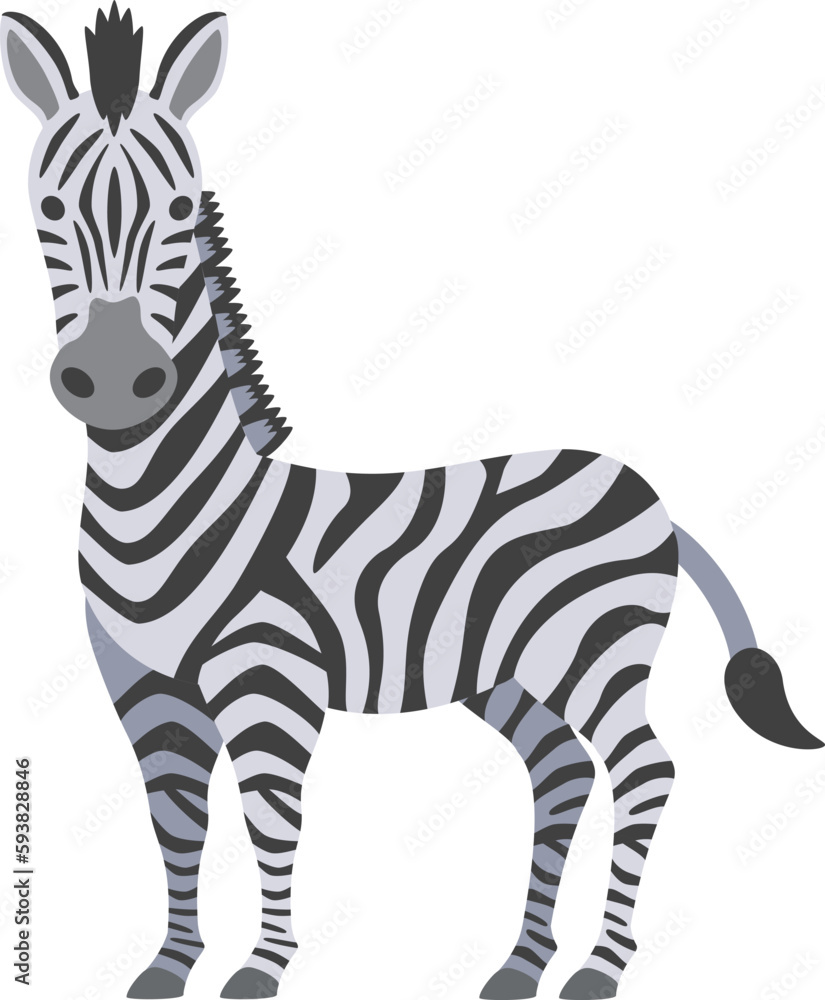 Fototapeta premium シマウマのシンプルなイラスト