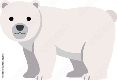 主線のないシンプルなシロクマのイラスト素材