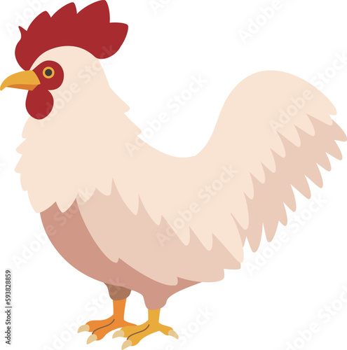 主線のないシンプルなニワトリのイラスト素材