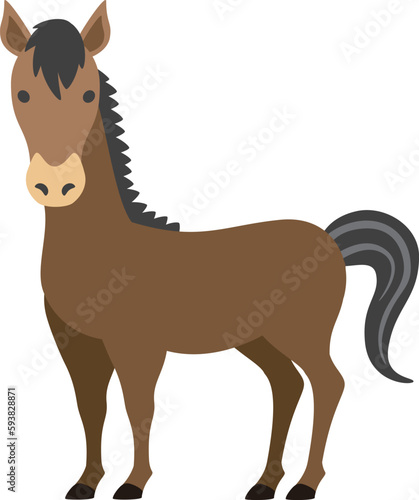 主線のないシンプルな馬のイラスト