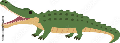 主線のないシンプルな口を開けたワニのイラスト