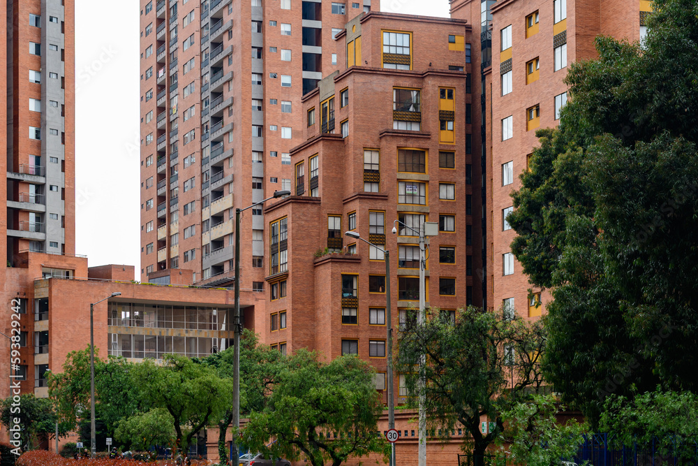 brick residencial building in the center of bogota, colombia