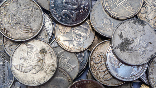 pile of rupiah coins as background