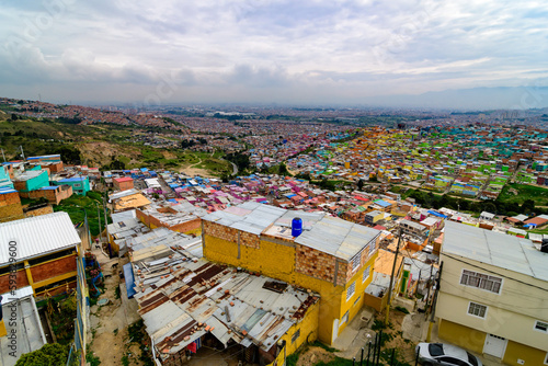 anoramic overview of a shanty town in the district ciudad bolivar in bogota, colombia © Wolfgang