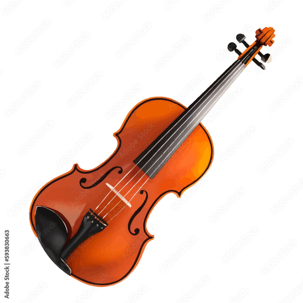 violin with style hand drawn digital painting illustration violin with style hand drawn digital painting illustration