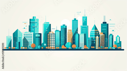illustration of a modern city  Generative AI