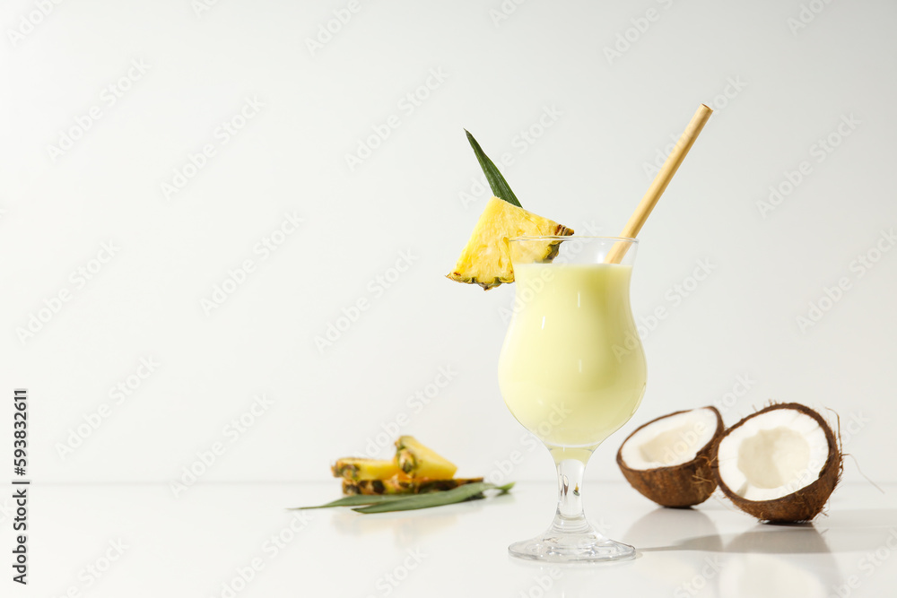 Fresh summer cocktail - Pina colada, fresh summer drink concept - obrazy, fototapety, plakaty 
