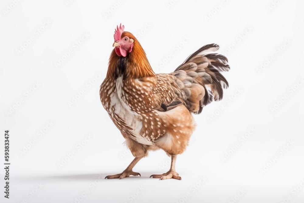 Chicken isolated on white background. Created Generative AI
